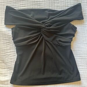 Abercrombie & Fitch Black Off-Shoulder Blouse